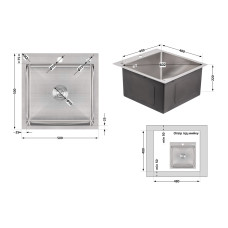 Мойка для кухни интегрированная Lidz Handmade H5050 (LDH5050BRU35375) Brushed Steel 3,0/0,8 мм