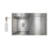 Мийка для кухні інтегрована Lidz Handmade H7849R крило праворуч (LDH7849BRUR45591) Brushed Steel 3,0/1,0 мм Мийка для кухні інтегрована Lidz Handmade H7849R крило праворуч (LDH7849BRUR45591) Brushed Steel 3,0/1,0 мм