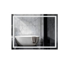 Зеркало Qtap Mideya 900х700 с LED-подсветкой Touch, с антизапотеванием, с диммером, рег. яркости Reverse QT2078NCF9070W