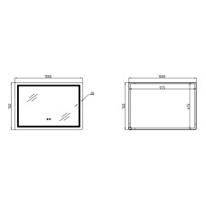 Зеркало Qtap Mideya 1000х700 с LED-подсветкой Touch, с антизапотеванием, с часами, диммером, рег. яркости QT2078NCF10070W