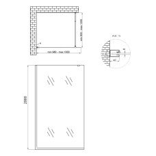 Душевая перегородка Qtap Walk-In Standard BLM201.C8 100х190 см, стекло Clear 8 мм, покрытие CalcLess Душевая перегородка Qtap Walk-In Standard BLM201.C8 100х190 см, стекло Clear 8 мм, покрытие CalcLess