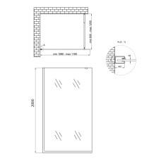 Душевая перегородка Qtap Walk-In Standard BLM2011.C8 100х190 см, стекло Clear 8 мм, покрытие CalcLess Душевая перегородка Qtap Walk-In Standard BLM2011.C8 100х190 см, стекло Clear 8 мм, покрытие CalcLess