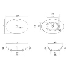 Раковина-чаша Qtap Dove 630x415x160 White QT06118168W