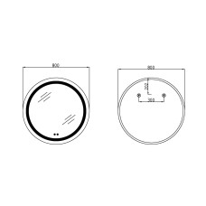 Зеркало Lidz Aria R800 с LED-подсветкой Touch, с антизапотеванием, с диммером, рег. яркости LD78LR800