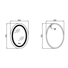 Зеркало Lidz Vida 700х500 с LED-подсветкой Touch, с антизапотеванием, с диммером, рег. яркости LD78LF5070