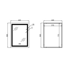 Зеркало Qtap Cardinal 600х800 с LED-подсветкой Touch, с антизапотеванием, с диммером, рег. темп. цвета (3000-6500K) Reverse QT0478C6080