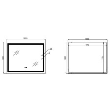 Зеркало Qtap Cardinal 1000х800 с LED-подсветкой Touch, с антизапотеванием, с диммером, рег. темп. цвета (3000-6500K) QT0478C10080