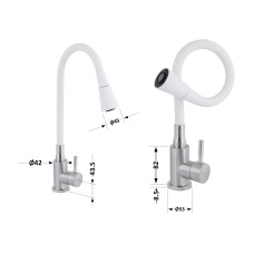 Смеситель для кухни Lidz Aria 015F31 с гибким изливом (k35) LDARI015F31WNK36981 WNK