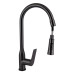 Смеситель для кухни Qtap Vlasta New с выдвижным изливом QTVLA344GMB45647 Gunmetal Black PVD