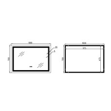 Зеркало Qtap Cardinal 1000х700 с LED-подсветкой Touch, с антизапотеванием, с диммером, рег. темп. цвета (3000-6500K) QT0478C10070