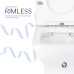 Унітаз підлоговий Qtap Aries Rimless безобідковий з сидінням Soft-close WHITE QT03228302W