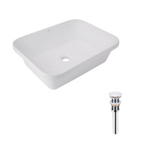 Комплект Qtap Scorpio: Раковина врізна прямокутна 510х390х145 мм White + Донний клапан PU02