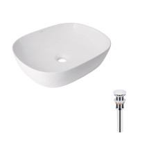 Комплект Qtap Aquarius: Раковина накладна прамокутна 470x380x120 мм White + Донний клапан PU02