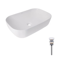 Комплект Qtap Robin: Раковина накладная прямоугольная 610x400x145 мм White + Донный клапан PU02