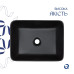Комплект Qtap Tern: Раковина накладная прямоугольная 475х370х140 мм Matt Black + Донный клапан PU03