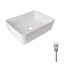 Комплект Qtap Tern: Раковина накладная прямоугольная 475х370х140 мм White + Донный клапан PU02 Комплект Qtap Tern: Раковина накладная прямоугольная 475х370х140 мм White + Донный клапан PU02
