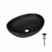 Комплект Qtap Dove: Раковина накладная овальная 410x335x145 мм Matt Black + Донный клапан PU03 Комплект Qtap Dove: Раковина накладная овальная 410x335x145 мм Matt Black + Донный клапан PU03