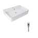 Комплект Qtap Nando LT: Раковина підвісна прамокутна 610х420х140 мм White + Донний клапан PU02O Комплект Qtap Nando LT: Раковина підвісна прамокутна 610х420х140 мм White + Донний клапан PU02O