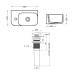 Комплект Qtap Tern: Раковина подвесная прямоугольная левая 450х260х155 мм White + Донный клапан PU02O