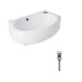 Комплект Qtap Leo: Раковина подвесная овальная правая 430x290x140 мм White + Донный клапан PU02O