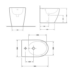 Біде підлогове Qtap Scorpio 565x355x410 White QT14441380W Біде підлогове Qtap Scorpio 565x355x410 White QT14441380W