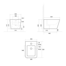 Біде підвісне Qtap Tern 520x350x320 White QT17551303GW