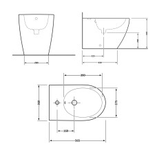 Біде підлогове Qtap Robin 560x355x410 White QT13441381W Біде підлогове Qtap Robin 560x355x410 White QT13441381W