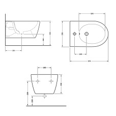 Биде подвесное Qtap Robin 515x370x350 мм, Marble QT13551381GMR