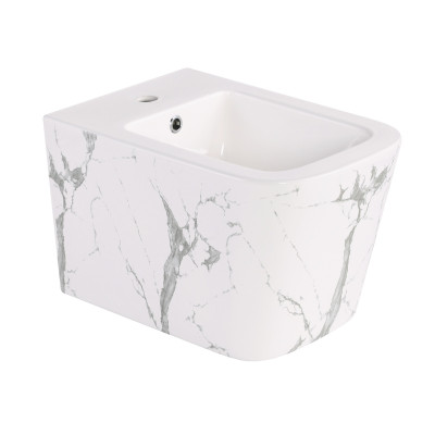 Биде подвесное Qtap Tern 520x350x330 мм, Marble QT17551303GMR