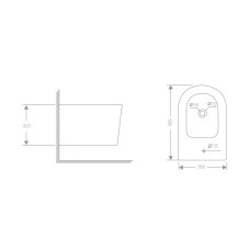 Биде подвесное Qtap Swan 485х360х320 мм, White QT16555379W
