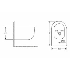 Биде подвесное Qtap Taurus 485×360×295 мм, White QTTAU28W49117