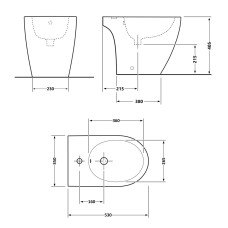 Біде підлогове Qtap Presto Quadro 540×340×400 мм, White QTPRE29W49124 Біде підлогове Qtap Presto Quadro 540×340×400 мм, White QTPRE29W49124