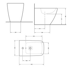 Біде підлогове Qtap Cardinal 520×345×400 мм, White QTCAR29W49031 Біде підлогове Qtap Cardinal 520×345×400 мм, White QTCAR29W49031