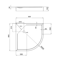 Lidz Душовий піддон KAPIELKA ST80x80x14 низький, напівкруглий, діаметр зливу 52 мм Lidz Душовий піддон KAPIELKA ST80x80x14 низький, напівкруглий, діаметр зливу 52 мм
