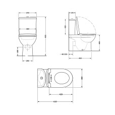 Унітаз-компакт Qtap Robin Ultra Quiet безободковий з сидінням Soft-close QT13226089AW Унітаз-компакт Qtap Robin Ultra Quiet безободковий з сидінням Soft-close QT13226089AW