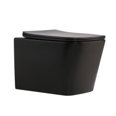 Унітаз підвісний Qtap Tern New Ultra Quiet безобідковий з сидінням Soft-close MATT BLACK QT17332303ASMB