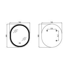 Зеркало Qtap Gemini 800х700 с LED-подсветкой Touch, с антизапотеванием, с диммером, рег. темп. цвета (3000-6500K) QT2578R8072B