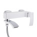Смеситель для ванны Qtap Swan Cascada с поворотным изливом (c душевым гарнитуром) QTSWA260CRW45569 Chrome/White