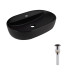 Комплект Qtap Scorpio: Раковина накладная 600x400x120 мм, Matt Black, овальная + Донный клапан Pop-up PU03 Комплект Qtap Scorpio: Раковина накладная 600x400x120 мм, Matt Black, овальная + Донный клапан Pop-up PU03