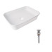 Комплект Qtap Virgo N: Раковина накладная 560x380x130 мм, White, прямоугольная + Донный клапан Pop-up PU02