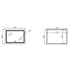 Зеркало Qtap Mideya (DC-F614) 700х500 с LED-подсветкой Touch, с антизапотеванием, диммером QT2078NCF07050W