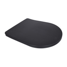 Qtap Сиденье для унитаза (Robin 660, Scorpio 520,660) 460x362x50 мм, Matt Black, с микролифтом, Slim Duroplast, Quick Release QTSC179MB47352