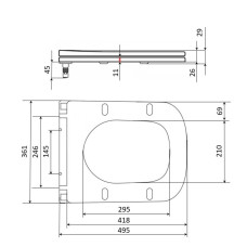 Сидіння для унітаза підлогового (Aries) 445×360×30 мм, White, з мікроліфтом? Slim Duroplast, Quick Release QT03228302W3 Qtap