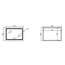 Зеркало Qtap Mideya (DC-F613) 700х500 с LED-подсветкой Touch, с антизапотеванием, диммером QT2078NCF7050W