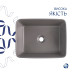 Раковина накладна Qtap Tern 480x370x135 мм, Stone grey, прямокутна, з донним клапаном QT17116069SG
