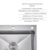 Комплект Lidz Handmade H6050H Мойка для кухни интегрированная Decor Honeycomb в комплекте с дозатором + Lidz K01G Корзина для кухонной мойки
