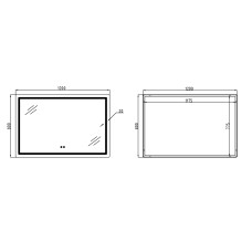 Зеркало Qtap Mideya (MI1) 1200х800 с LED-подсветкой Touch, с антизапотеванием, диммером, рег. яркости QT2078F12080