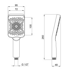 Лійка для ручного душу Lidz Niagara 33 145x95 мм прямокутна LDNIA33GRP48538 Graphite Лійка для ручного душу Lidz Niagara 33 145x95 мм прямокутна LDNIA33GRP48538 Graphite