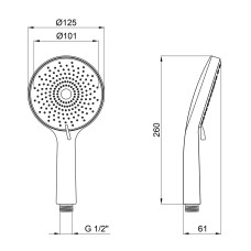 Лійка для ручного душу Lidz Niagara 32 120 мм округла LDNIA32GRP48536 Graphite Лійка для ручного душу Lidz Niagara 32 120 мм округла LDNIA32GRP48536 Graphite