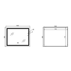 Зеркало Qtap Cardinal (CA2) 1000х800 с LED-подсветкой Touch, с антизапотеванием, с диммером, рег. темп. цвета (3000-6500K) QT0478C1008048455